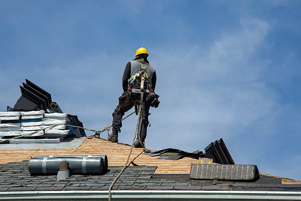 Professional Gutter Installation technician working in Bridgton, ME